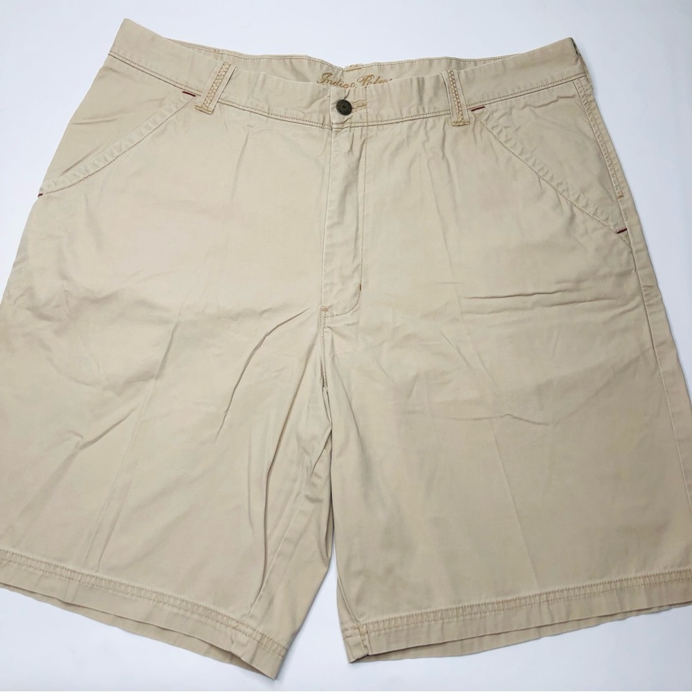 Indigo Palms Denim Company Mens Light Khaki Shorts Soft Material Zig Zag Sz 40